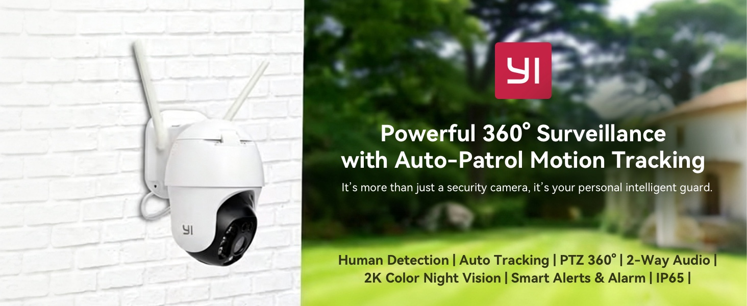 YI outdoor camera 360° PTZ FULL COLOR NIGHT 2K