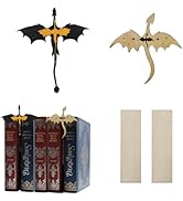 4th Wing Merch,2PCS Dragon Bookshelf Decor for Fantasy Lovers,Wooden 4th Wing Booktok Decoration,...