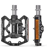 Mountain Bike Pedals - Dual Function Flat and SPD Pedal - Bicycle Pedals with Reflectors SPD Comp...