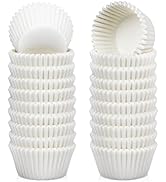 Caperci 500 Count Mini Cupcake Liners White Muffin Liners Greaseproof No Smell Small Cupcake Wrap...