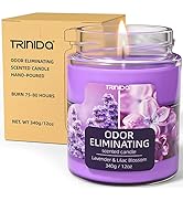Lavender & Lilac Blossom Odor Eliminating Candles for Home Scented 12oz, Eliminates 99% of Pet, S...