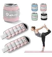 NEALFIT Ankle Wrist Weights, Adjustable Arm Leg Weights for Women Men, Secure Fit Non-Slip Exerci...