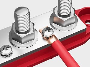 250A 12V Bus Bar 5/16 Power Distribution Block 4 Studs Junction Block Marine Battery Busbar