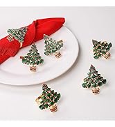 LogHog Christmas Tree Napkin Rings - Set of 6, Elegantly Festive, Ideal for Christmas and Holiday...