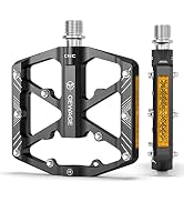 Bike Pedals 9/16 Inch - Bicycle Pedals with Reflectors - 3 Sealed Bearings MTB Pedals Wide Platfo...