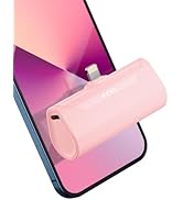 L.LYFOVR Pink Small Portable Battery Charger 4800mAh, Tiny Power Bank Ultra-Compact 15W Fast Char...