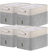 BALEINE 4 Pack Fabric Storage Bins Storage Basket Closet Shelf Organizer for Closet Organizing, D...