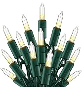 TW SHINE Warm White Christmas Lights Outdoor, 20FT 100 Count Incandescent Christmas Light Indoor,...