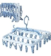 Foshine Clothes Drying Racks Foldable Clip Hangers Drip Hanger Plastic with 32 Drying Clips Wind-...