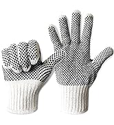 12 Pairs Cotton Work Gloves with Double-side PVC Dots, String Knit Safety Protection Glove for Wa...