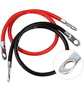 Cartman 4AWG 24-Inch Battery Inverter Cables Set, 4Gauge x 24" (1 Black & 1 Red)