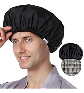 Years calm Men Shower Cap Reusable Waterproof, Dual-Layer Hair Cap Plaid | Double-Sided Use,Prote...