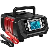 Car Battery Charger 10-Amp 12V/24V Smart Trickle Charger Fully Automatic | Battery Maintainer Tem...