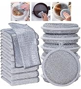 Non Scratch Wire Dishwashing Rags, Multipurpose Wire Dishcloth, Reusable Tableware Cleaning Cloth...