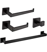 Nolimas Rustproof 4-Piece Black Bathroom Hardware Set Including Towel Bar Toilet Paper Holder Tow...