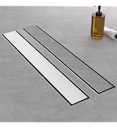 EBYTE Linear Shower Drain 36 Inch - SUS 304 Stainless Steel Shower Drain, Brushed Nickel Linear D...