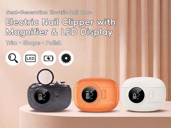 Electric Nail Clipper with Magnifier & LED Display