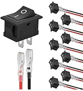 Nilight 10PCS Mini ON/Off Rocker Switch 2 Pin SPST 12V 20A 125V 10A Toggle Switch Kit with 20PCS ...