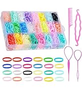 2000 Pcs Girls Rubber Bands for Hair - Baby Toddler Kid Hair Ties Accessories for Girls with 4 Ha...