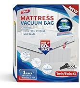 TAILI Mattress Vacuum Storage Bag, Foam Mattress Vacuum Bag (Twin/Twin-XL) with 4 Straps, Sealabl...