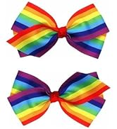 2Pcs Rainbow Hair Clips Hair Bow for Women Girls Rainbows Hairs Accessories Pride Day Hair Access...