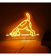 Yoga Neon Sign for Yoga Studios, Yellow Dog LED Neon Light for Pet Grooming, Veterinary Clinics, ...