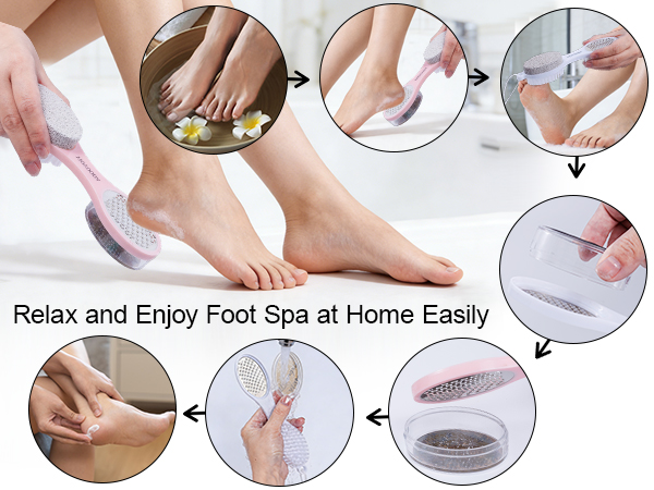 5-in-1 Foot Brush and Pumice Stone for Feet