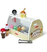 Melissa & Doug Wooden Scoop and Serve Ice Cream Counter With Play Food and Accessories (28 Pcs) P...