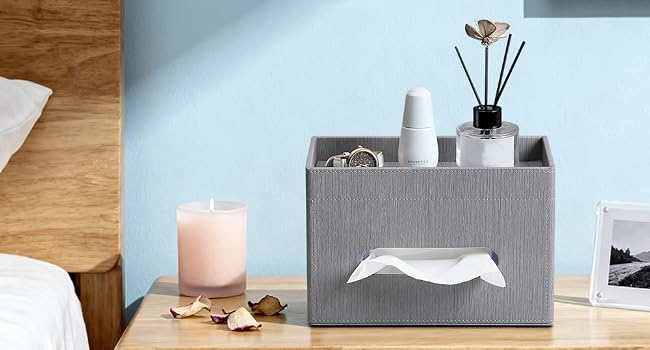 black tissue box holder