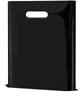 GoClimber 100 Pack Black Plastic Bags, 9"x12" Merchandise Bags With Die Cut Handles Retail Shoppi...