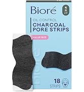 Biore Charcoal Deep Cleansing Pore Strips, Nose Strips for Blackhead Removal on Oily Skin, Featur...