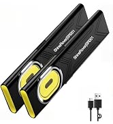 2Pack Aluminum Rechargeable Pocket EDC Flashlight with Magnetic Base | 10 Modes, 600 Lumens Super...