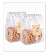 LOKQING Cellophane Treat Bags Cookie bags for Packaging Clear Gift Bags with Stickers for Cookies...