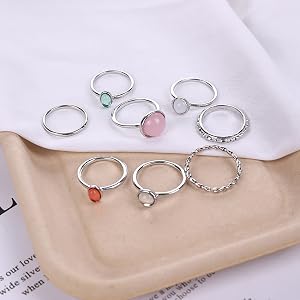 Silver Stone Rings