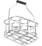 Metal Wine Basket Bottle Carrier, 6 Bottle Wine Carrier Rack Holder, Farmhouse Wine Bottle Caddy ...
