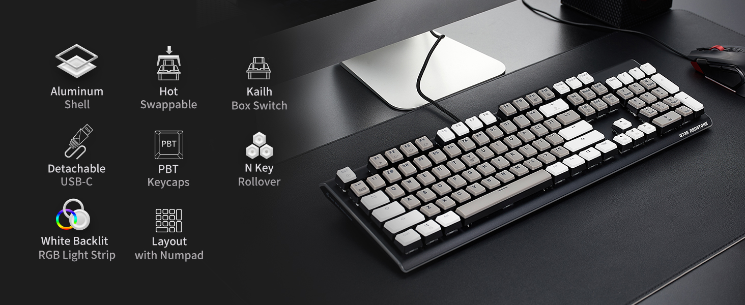 Hexgears GK735 Wired Full Size Mechanical Keyboard