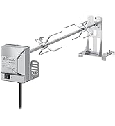 TURBRO Stainless Steel Rotisserie Kit for Most Gas Grills - Includes 4W Electric Motor, 28'' × 5/...