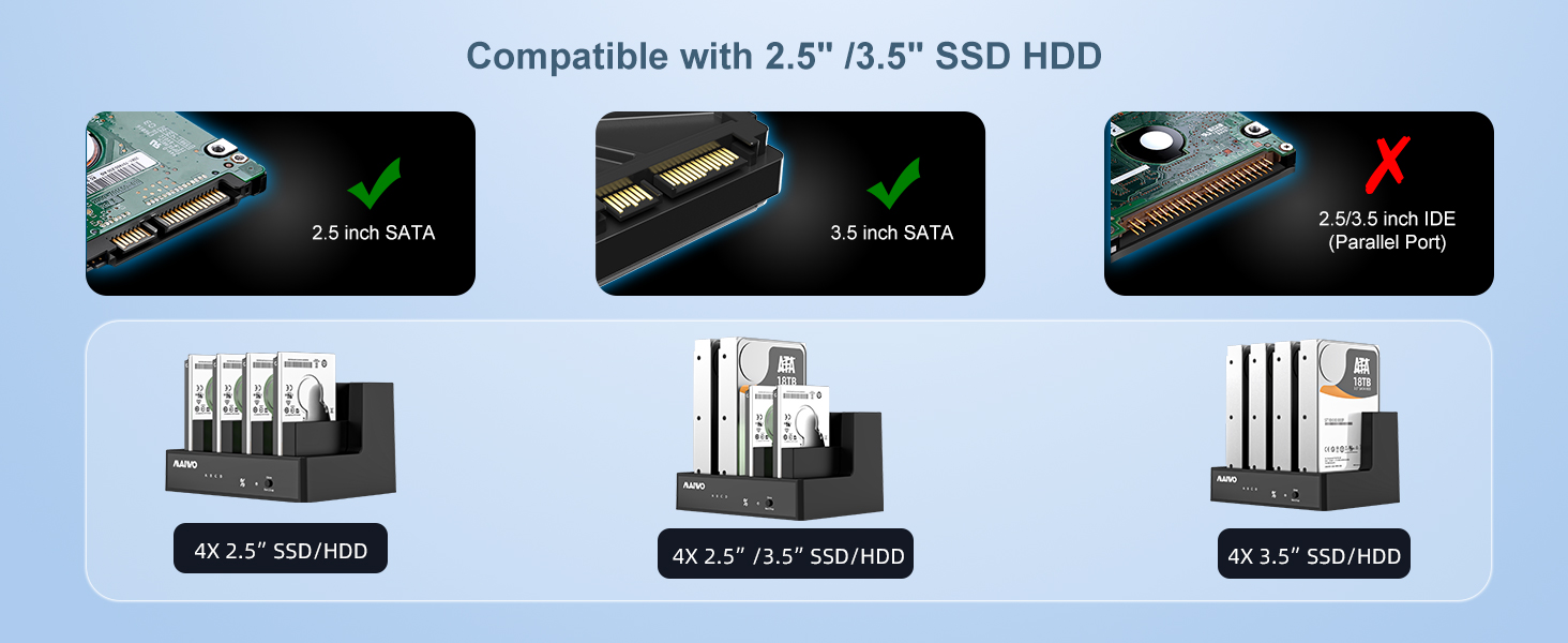 4 bay 2.5 3.5 sata hard drive docking station cloner duplicator