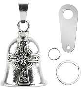 PLALEI Motorcycle Bell Guardian Angel with Motorcycle Bells Hanger & 2 Key Chain Rings, Good Luck...