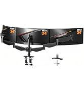 Bracwiser Triple Monitor Mount for 17 to 34 inch Screens, Holds up to 26.45lb, Adjustable Triple ...