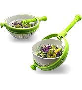 KWBLWF Collapsible Salad Spinner 3-in-1, 3Qt Space Saving Salad & Veggie Dryer, Dishwasher Safe K...
