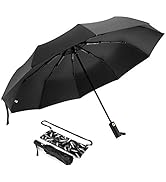 KAMO Windproof Travel Umbrella - Auto Open & Close, 10 Rib Construction Lightweight Sun&Rain Umbr...