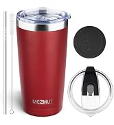MEZMUT 20oz Tumbler Coffee Travel Mug with Daul Lid and Straw, Stainless Steel Double Wall Vacuum...
