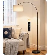 75" Arc Floor Lamp with Marble Base and Adjustable Height, Rotating Hanging Shade, Dimmable Floor...