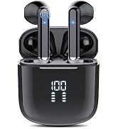 Wireless Earbuds Bluetooth 5.3 Headphones with 4-Mics Clear Call and ENC Noise Cancelling, Blueto...