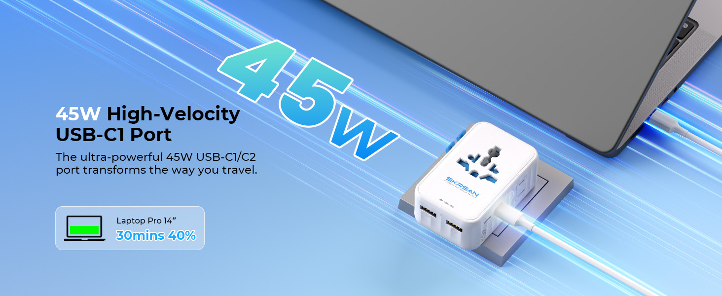SKRSAN Aura 25W/45W/70W Ultra-Thin Travel Adapter