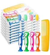 HAIFOTRVA 40 Pcs Disposable Toddler Toothbrush Kids,Suction Cup Bulk Kids Toothbrushes with 5 in ...