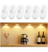 GLARESBOT LED Motion Sensor Puck Lights, Small Rechargeable Under Cabinet Light, Dimmable Warm Wh...