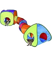 GONPETGP Cat Tunnel Toy and Cubes Combo, Cat Tunnels for Indoor Cats with Play Ball, Interactive ...