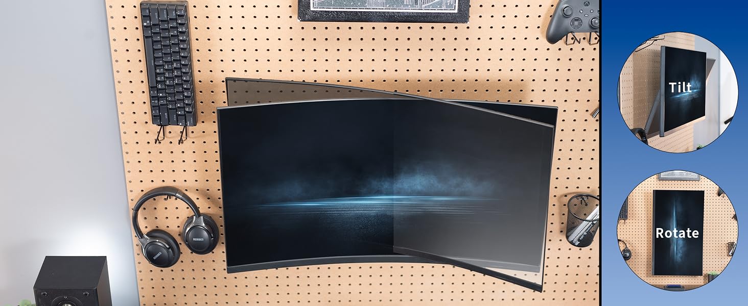 Single Monitor Pegboard Panel Mount